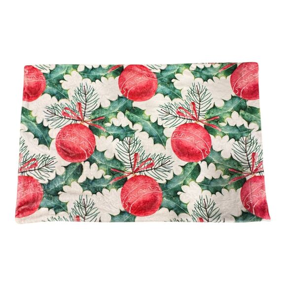 Minky Couture Plush Ornament Christmas Themed Holiday Print Pillowcase Set - Picture 3 of 10